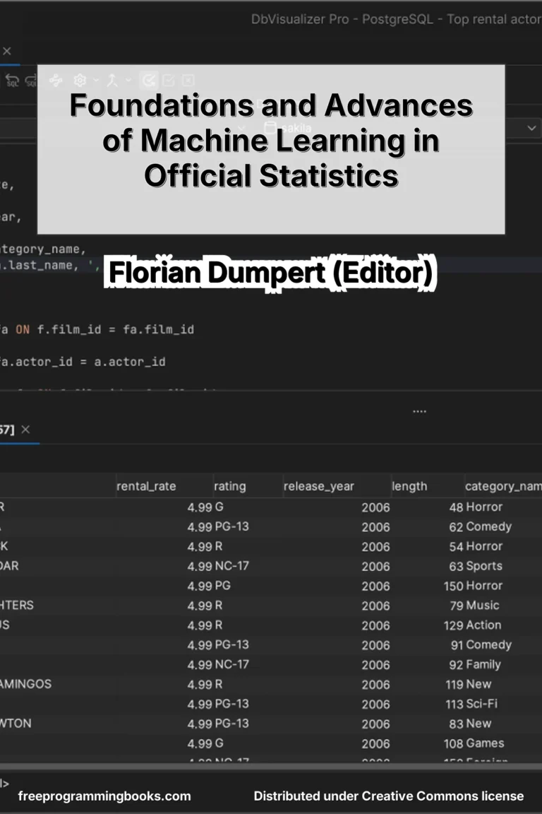 Foundations and Advances of Machine Learning in Official Statistics, edited by Florian Dumpert and published by Springer as an Open Access title in 2025, provides a comprehensive overview of current research and developments at the intersection of machine learning and official statistics.